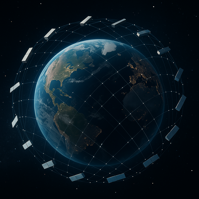 Starlink satellite network orbiting Earth